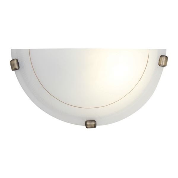 WALL 300MM GOLD LINE ANT. BRASS CLIPS E27 60W (W319)