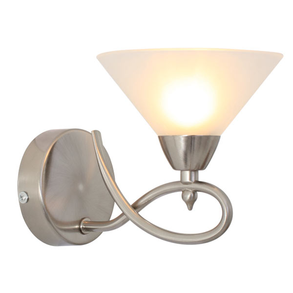 Wall Light with Glass Shade - WALL LAMP S/CHROME WITH GLASS SHADES G9 40W (INCLUDED), W355SC. (W355SC)