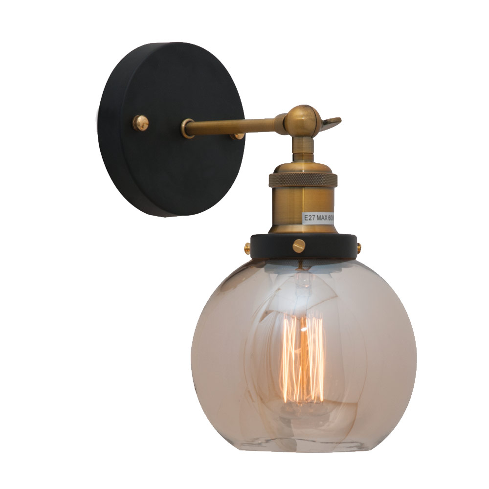 Elixir W/Light 150mm Excl 1x60w E27 Antique Brass & Black (W458)