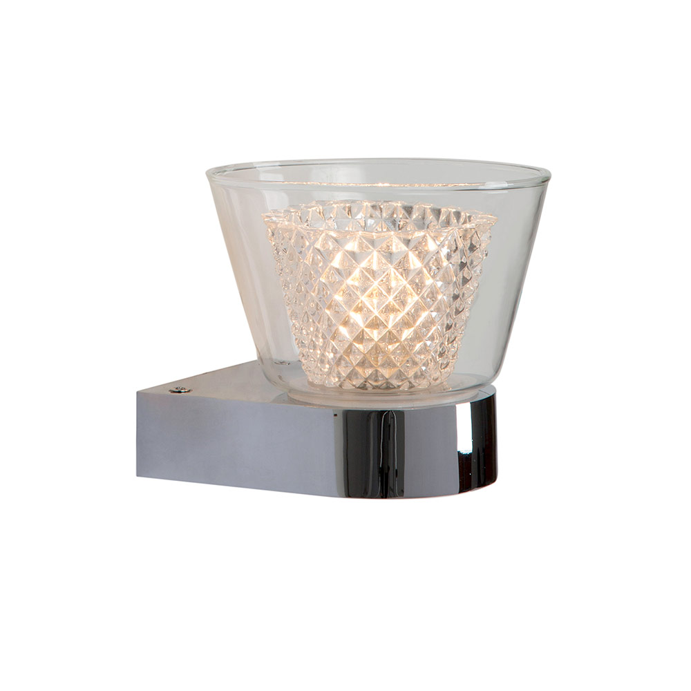 LED Wall Light 1LT Chrome/Clear (W466)