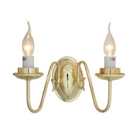 2Lt Flemmish Wall Light - WALL LAMP FLEMMISH 2LT P.BRASS, W4PB. (W4PB)