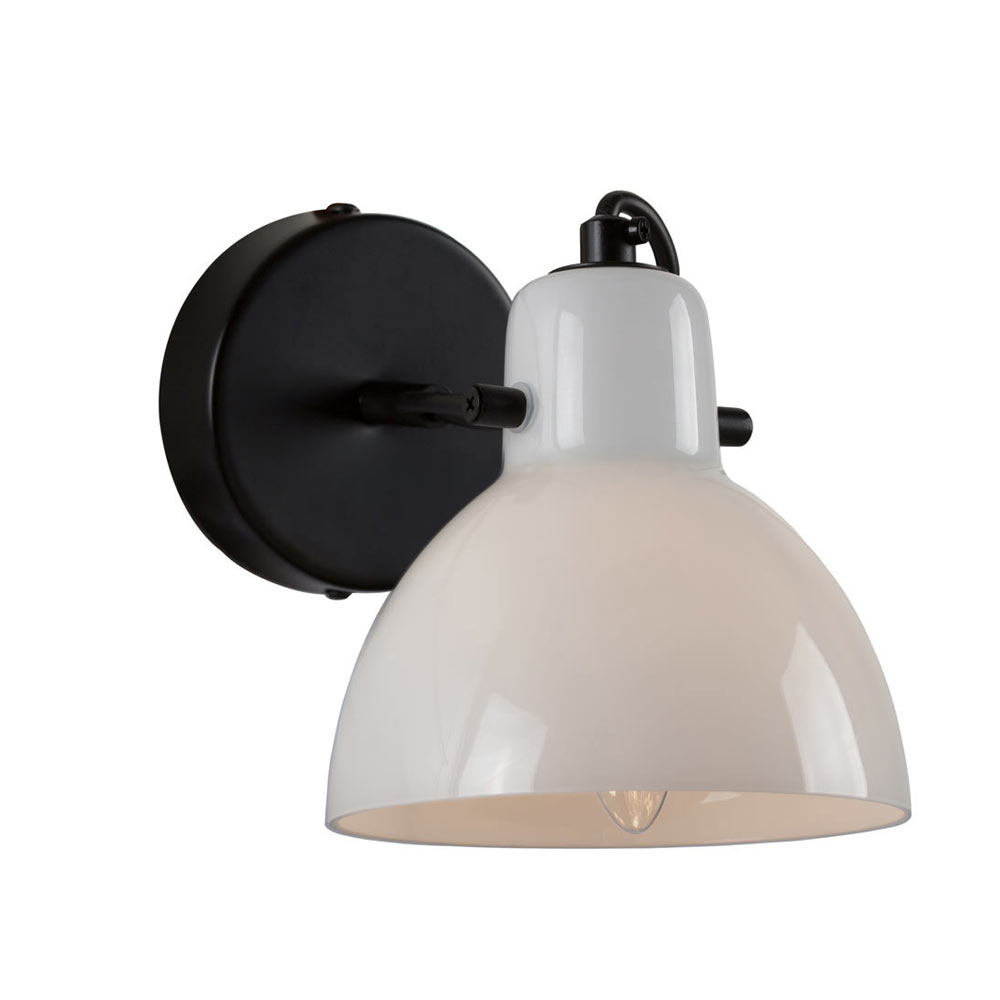 Siena Wall Light Black with Opal Glass (W562B)