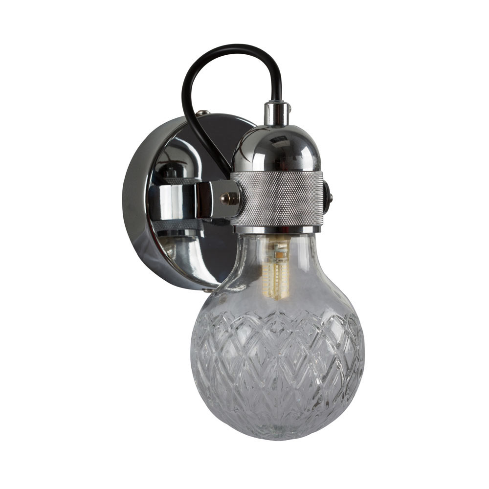 Seville Wall Light Chrome with Clear Glass (W564)