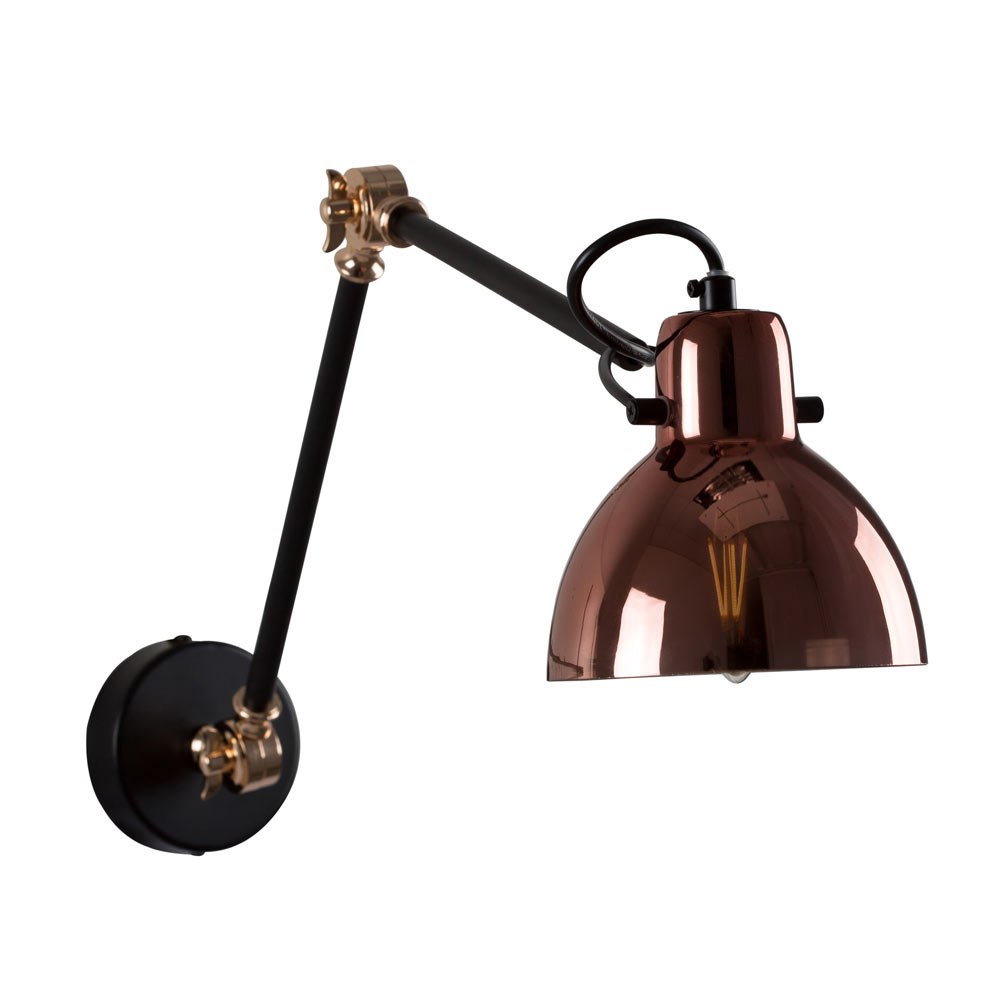 Siena Wall Light Adjustable with Copper Glass (W569C)