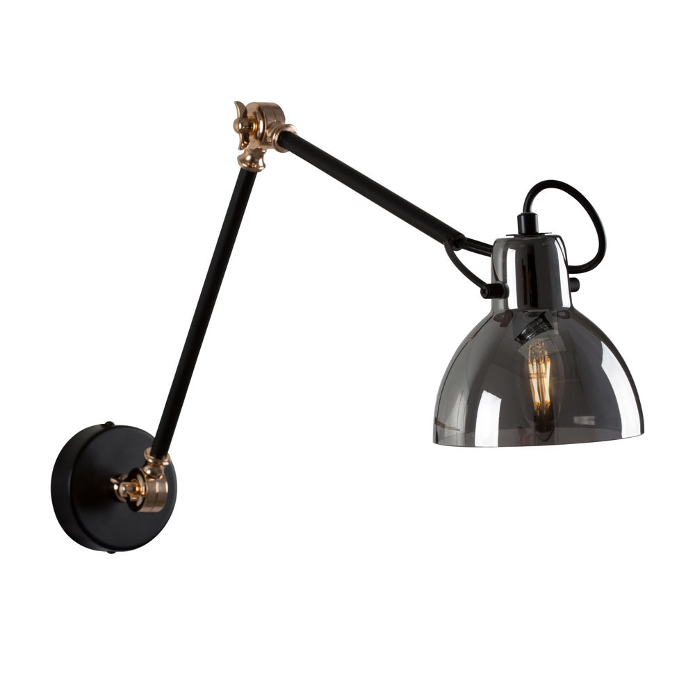 Siena Wall Light Adjustable with Smoke Glass (W569SM)