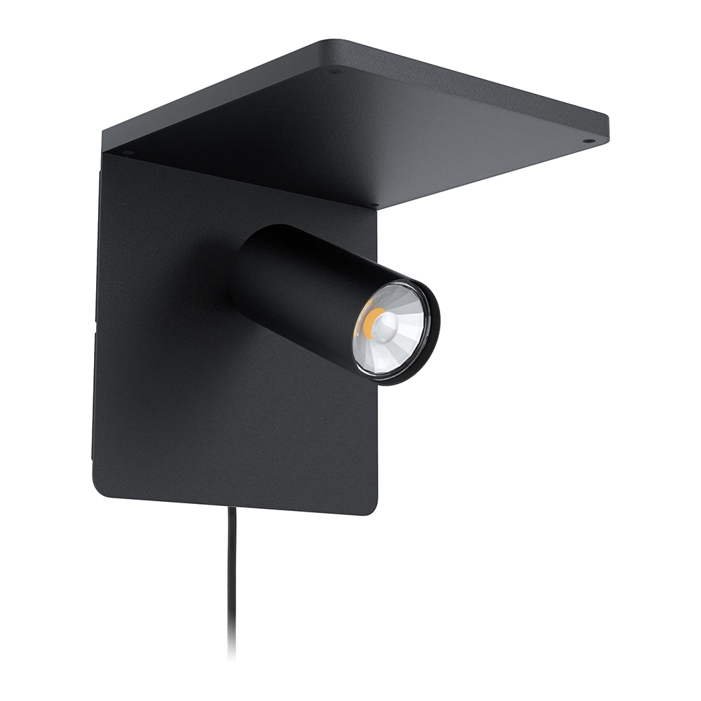 Ciglie Wall 1L GU10 LED 5W w.Switch/Qi Black (W626)