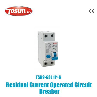 Residual Current Operated Circuit Breaker (TSN9-63L Number of Poles: 1P+N, 3P+N Trip Unit Technology: Electro-magnetic)