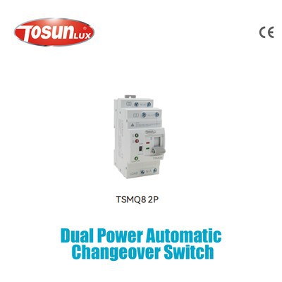 Dual Power Automatic Changeover Switch (TSMQ8 Rated Current:6A, 10A, 16A, 20A, 25A, 32A, 40A,50A, 63A Rated Impulse Withstand Voltage: 8kV)