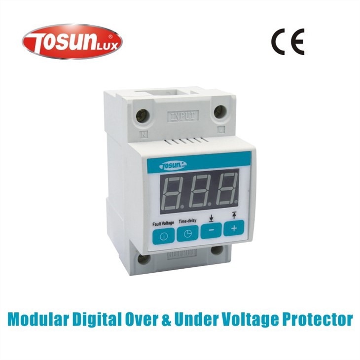Modular Digital Over And Under Voltage Protector (Number of Poles / Rated Voltage (V) AC / Rated Current (A) / Loading Power (KVA) / Over-Voltage Cut-Off Value (VAC))